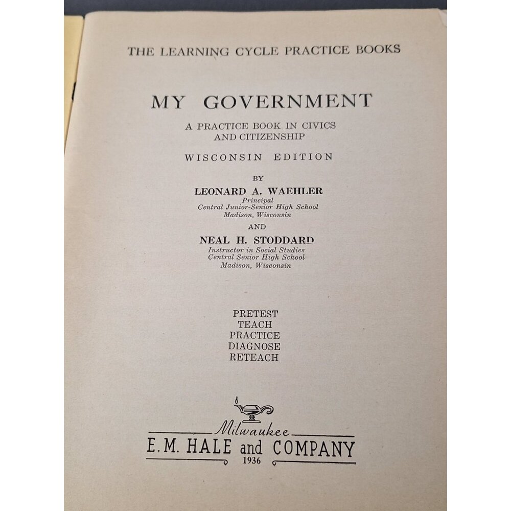 The Learning Cycle Practice Books My Government 1936 E.M. Hale and Company - Picture 4 of 11